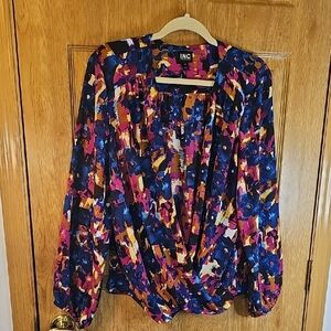 INC International Concepts Women's Multicolor Abstract Blouse